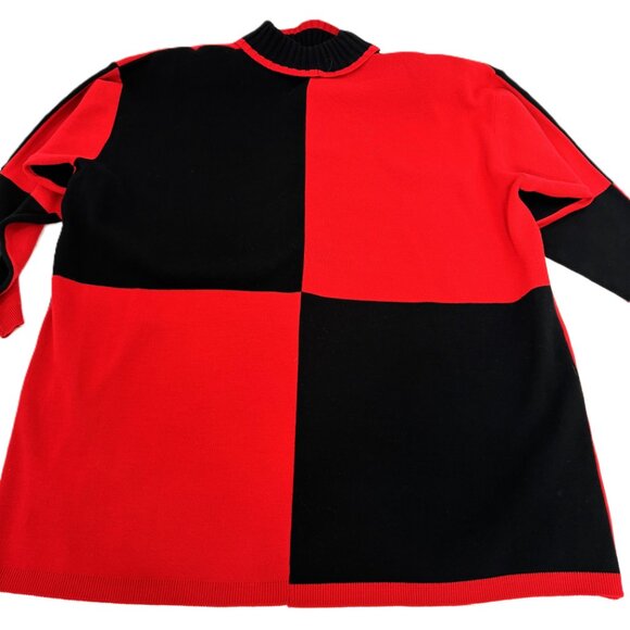 Fitting Image Red Black Sweater 80’s Vintage Size 22/24 - Picture 5 of 10